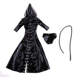 Maxbell 1/6 Scale PU Clothes Hooded Coat Underpants Whip Set for 12" Action Figures