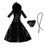 Maxbell 1/6 Scale PU Clothes Hooded Coat Underpants Whip Set for 12" Action Figures
