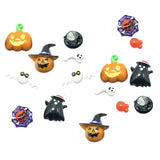 Maxbell 16 Pieces Lots Mixed DIY Flatbacks Resin Flat Back Pumpkin, Ghost, Devil, Bat, Spider Web Halloween Cabochon Buttons Scrapbooking Charm DIY Embellishment Craft Making