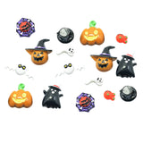 Maxbell 16 Pieces Lots Mixed DIY Flatbacks Resin Flat Back Pumpkin, Ghost, Devil, Bat, Spider Web Halloween Cabochon Buttons Scrapbooking Charm DIY Embellishment Craft Making