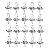 Maxbell 20 Pieces 925 Sterling Silver Pearl Bail Eye Pins Pendants Jewelry Findings 6mm