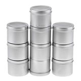 Maxbell 10pcs 100ml Empty Cosmetic Pots Lip Balm Container Jar Small Powder Silver Aluminum Tins with Clear Lid