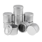 Maxbell 10pcs 100ml Empty Cosmetic Pots Lip Balm Container Jar Small Powder Silver Aluminum Tins with Clear Lid