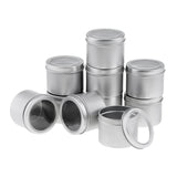 Maxbell 10pcs 100ml Empty Cosmetic Pots Lip Balm Container Jar Small Powder Silver Aluminum Tins with Clear Lid