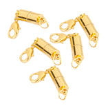 Maxbell 5 Pieces Cylinder Shape Magnetic Clasps with Lobster Clasp Connector Jewelry Making Findings 5.5mm