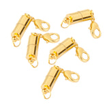 Maxbell 5 Pieces Cylinder Shape Magnetic Clasps with Lobster Clasp Connector Jewelry Making Findings 5.5mm