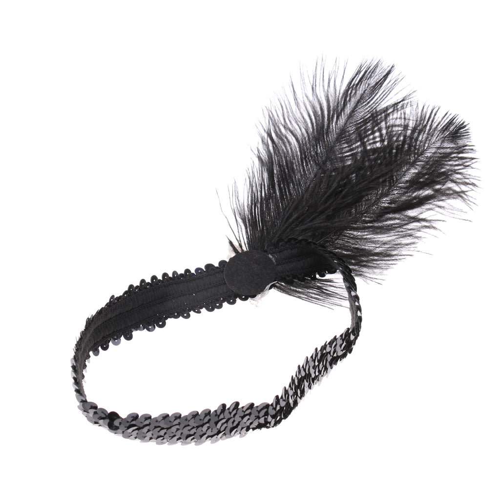 ⚡️Buy Maxbell 1920s Great Gatsby Plume Feather Headband Wedding Ascot ...