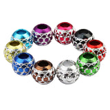 Maxbell 30 Pieces Random Multi Color Charm Beads European Silver Carved Lantern Spacer Beads 10.5mm For Jewelry Making DIY Bracelets Necklace Crafts 4.5mm Large Hole