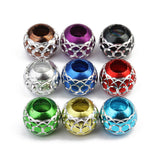 Maxbell 30 Pieces Random Multi Color Charm Beads European Silver Carved Lantern Spacer Beads 10.5mm For Jewelry Making DIY Bracelets Necklace Crafts 4.5mm Large Hole