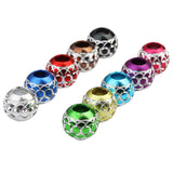 Maxbell 30 Pieces Random Multi Color Charm Beads European Silver Carved Lantern Spacer Beads 10.5mm For Jewelry Making DIY Bracelets Necklace Crafts 4.5mm Large Hole