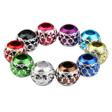 Maxbell 30 Pieces Random Multi Color Charm Beads European Silver Carved Lantern Spacer Beads 10.5mm For Jewelry Making DIY Bracelets Necklace Crafts 4.5mm Large Hole