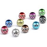 Maxbell 30 Pieces Random Multi Color Charm Beads European Silver Carved Lantern Spacer Beads 10.5mm For Jewelry Making DIY Bracelets Necklace Crafts 4.5mm Large Hole