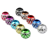 Maxbell 30 Pieces Random Multi Color Charm Beads European Silver Carved Lantern Spacer Beads 10.5mm For Jewelry Making DIY Bracelets Necklace Crafts 4.5mm Large Hole