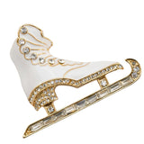 Maxbell Vintage Crystal Ice Skate Skating Pin Brooch Fashion Jewelry for Women Dress Shirt Accessories 3d White