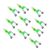 Maxbell 10pcs Night Fishing Rod Tip LED Light Clip Rod Twin Bells Bite Indicator Alarm