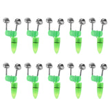 Maxbell 10pcs Night Fishing Rod Tip LED Light Clip Rod Twin Bells Bite Indicator Alarm