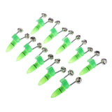 Maxbell 10pcs Night Fishing Rod Tip LED Light Clip Rod Twin Bells Bite Indicator Alarm