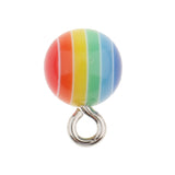 Maxbell 40 Pieces Round Striped Rainbow Resin Charms Pendants for Jewelry Making Craft 7mm