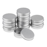 Maxbell 10 Pcs 25ml Aluminum Round Lip Balm Tin Container Bottle with Screw Thread Lid for Lip Balm,Crafts,Cosmetic,Candles,Storage Kit