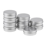 Maxbell 10 Pcs 25ml Aluminum Round Lip Balm Tin Container Bottle with Screw Thread Lid for Lip Balm,Crafts,Cosmetic,Candles,Storage Kit