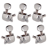 Maxbell Silver 3L3R Semiclosed Guitar Tuning Pegs Tuners for Acoustic Electric Guitar Parts