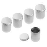 Maxbell 5 Packs 80ml Round Aluminum Metal Tin Cans Screw Top Empty Slip Slide Containers Bulk Storage Organization for Lip Balm,Crafts,Cosmetic,Candles