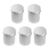 Maxbell 5 Packs 80ml Round Aluminum Metal Tin Cans Screw Top Empty Slip Slide Containers Bulk Storage Organization for Lip Balm,Crafts,Cosmetic,Candles