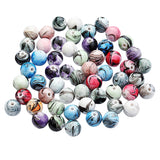 Maxbell 100 Piece 6mm Mixed Wash Painting Resin Loose Beads for Jewelry Making Beading