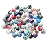 Maxbell 100 Piece 6mm Mixed Wash Painting Resin Loose Beads for Jewelry Making Beading