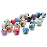 Maxbell 100 Piece 6mm Mixed Wash Painting Resin Loose Beads for Jewelry Making Beading