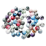 Maxbell 100 Piece 6mm Mixed Wash Painting Resin Loose Beads for Jewelry Making Beading