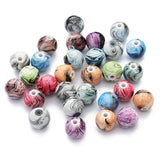 Maxbell 100 Piece 6mm Mixed Wash Painting Resin Loose Beads for Jewelry Making Beading