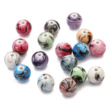 Maxbell 100 Piece 6mm Mixed Wash Painting Resin Loose Beads for Jewelry Making Beading