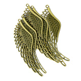 Maxbell 6 PCS Antique Bronze Large Hollow Filigree Angel Wing Necklace Pendant Handmade Crafts