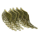 Maxbell 6 PCS Antique Bronze Large Hollow Filigree Angel Wing Necklace Pendant Handmade Crafts