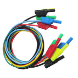 Maxbell 5Pcs 5 Colours 1M 4mm Banana to Banana Plug Soft Silicone Test Cable Lead for Multimeter