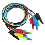 Maxbell 5Pcs 5 Colours 1M 4mm Banana to Banana Plug Soft Silicone Test Cable Lead for Multimeter