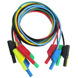 Maxbell 5Pcs 5 Colours 1M 4mm Banana to Banana Plug Soft Silicone Test Cable Lead for Multimeter