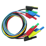 Maxbell 5Pcs 5 Colours 1M 4mm Banana to Banana Plug Soft Silicone Test Cable Lead for Multimeter