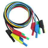 Maxbell 5Pcs 5 Colours 1M 4mm Banana to Banana Plug Soft Silicone Test Cable Lead for Multimeter