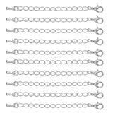 Maxbell 20 Pieces 70mm Necklace Extension Chain with Lobster Clasps for DIY Jewelry Making Gold & White K