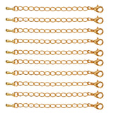 Maxbell 20 Pieces 70mm Necklace Extension Chain with Lobster Clasps for DIY Jewelry Making Gold & White K