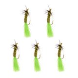 Maxbell 5pcs Green Brass Bead Head Streamers Fly Fishing Flies Saltwater Fly Trout Fishing Lure Baits