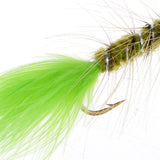 Maxbell 5pcs Green Brass Bead Head Streamers Fly Fishing Flies Saltwater Fly Trout Fishing Lure Baits