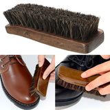 Maxbell Professional Practical HorseHair Shoes Shine Polish Buffing Brush Wooden