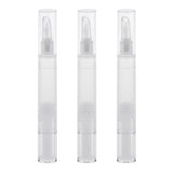 Maxbell 5ml Transparent Twist Pens Empty Lip Gloss Pen, Silicone Brush Tip, Cosmetic Ance Oil Container Concealer Liquid Tube, Pack of 3