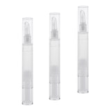 Maxbell 5ml Transparent Twist Pens Empty Lip Gloss Pen, Silicone Brush Tip, Cosmetic Ance Oil Container Concealer Liquid Tube, Pack of 3