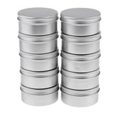 Maxbell 10pcs 150ml Empty Cosmetic Pots Lip Balm Container Jar Small Powder Silver Aluminum Tins with Screw Lid