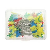 Maxbell Colorful 100 Pieces Sewing Pins Butterfly Flat Head Pins Straight Quilting Pins for Dressmaker Jewelry Decoration