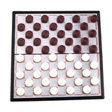 Maxbell Magnetic Chessboard Portable Foldable Checkers Draughts White & Brown Chessman Set Competition Toys Playset